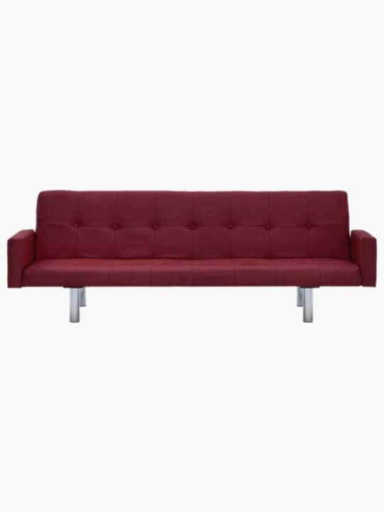 Amelia Polyester Sofa Bed with Armrest Red