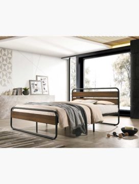 Mosey Industrial Bed Frame with a classic yet trendy presence, comes in two sizes and strong base bed frame.
