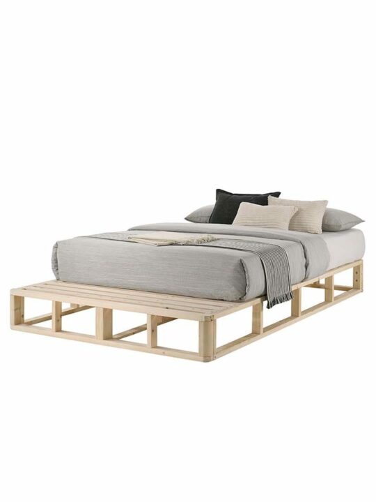 Solid Pine Wood Platform Bed Frame Base