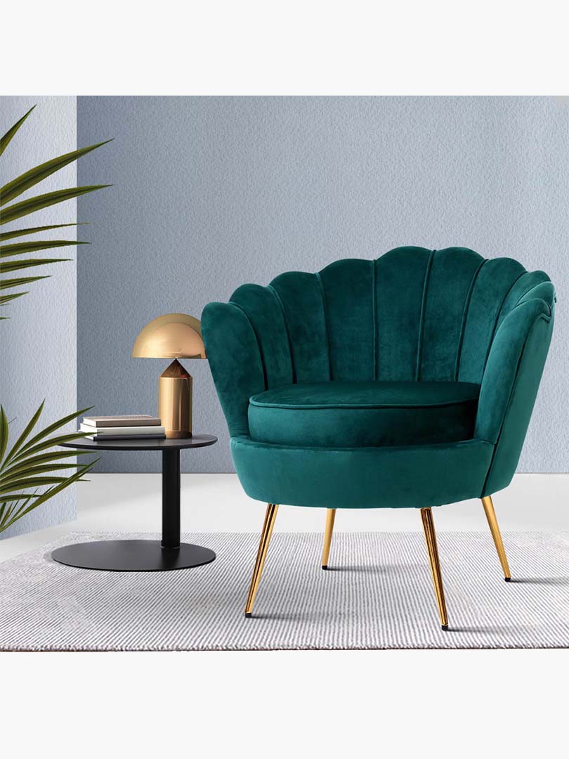 Occasional Lounge Chair Single Sofa Side Chair,Accent Tub Chair,with Gold Metal Legs forBedroom Living Room KEEPREAPER Velvet Tub Armchairs Blue 