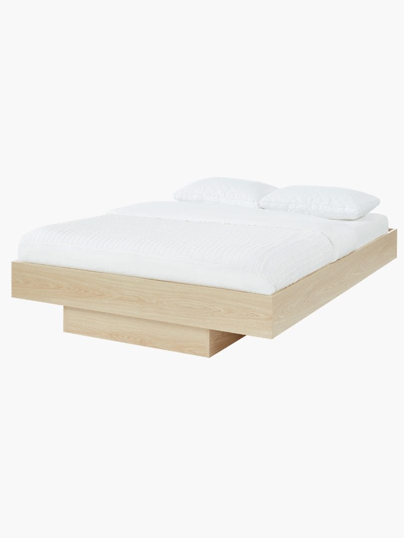 Nook Wooden Bed Base Natural Oak, Floating Bed Frame