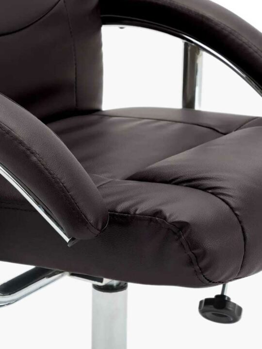Faux Leather Reclining Office Chair Brown