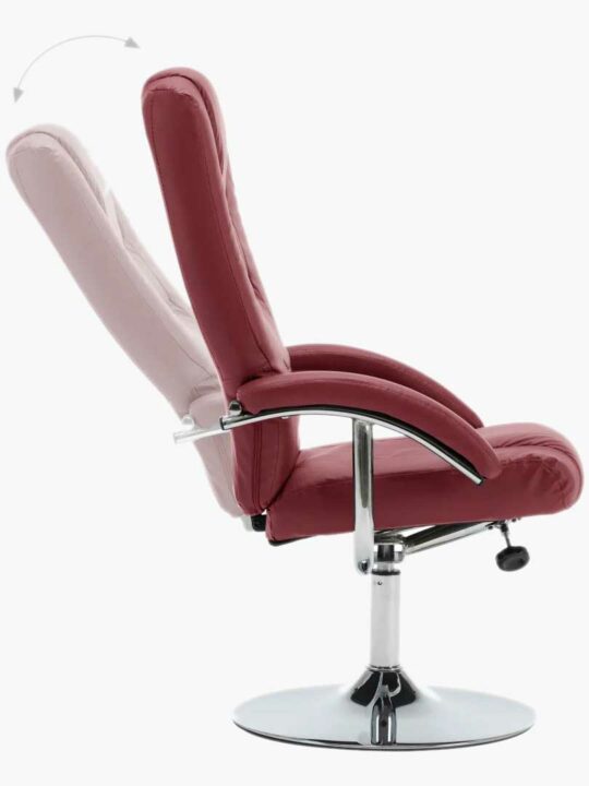 Faux Leather Reclining Office Chair Wine