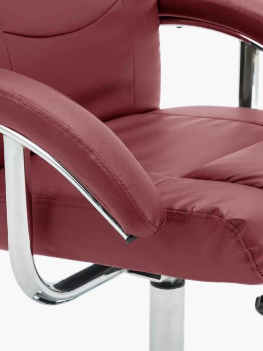 Faux Leather Reclining Office Chair Wine