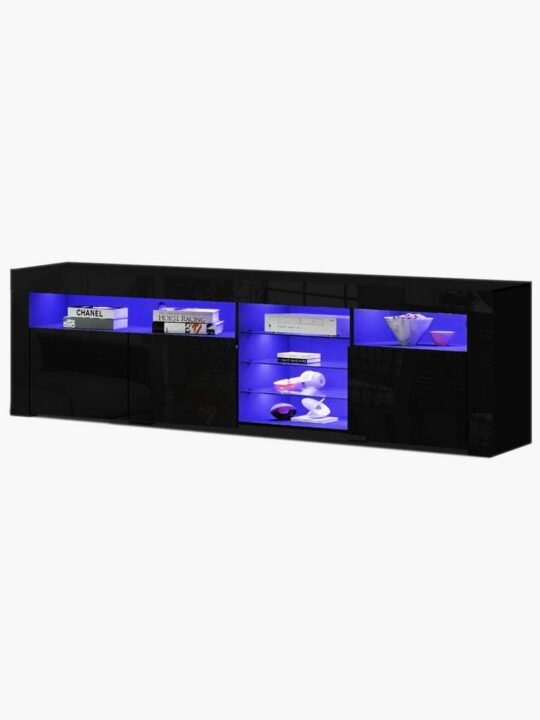 Folma High Gloss LED TV Cabinet - black