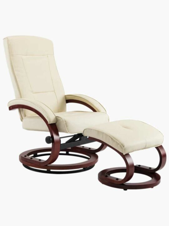 PU Leather Reclining Office Chair cream