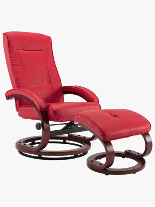 PU Leather Reclining Office Chair red