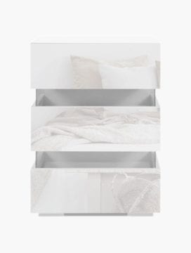 Valby LED Bedside Table - White