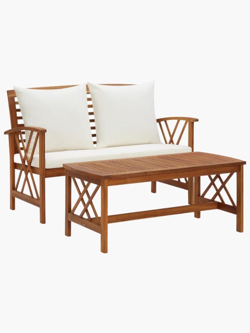 undefined | 2 Piece Wooden Lounge Set